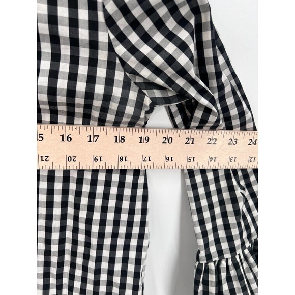 Halogen Nordstrom Gingham Long Bell Sleeves Poplin Top Stretchy Blouse S Small - Picture 7 of 9